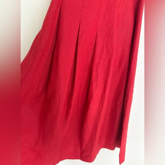 NEW Reformation Coucou Midi Linen Dress Sundried Tomato Red | US 2 UK 6 - Picture 11 of 15